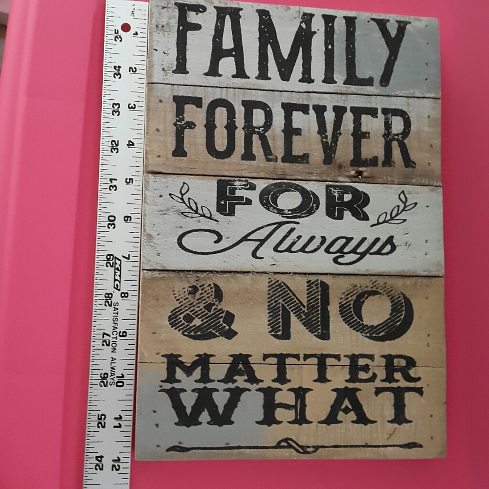 #86 Family Forever Wall Art Plaque Wooden - Picture 3 of 4